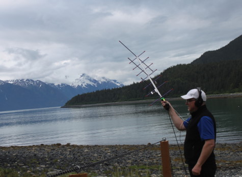 Making our satellite QSO from Haines Alaska!